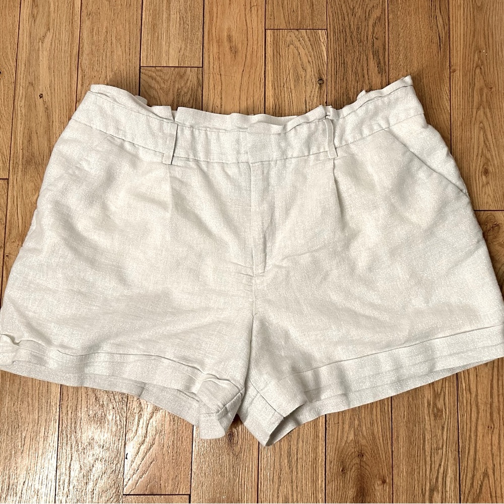 Linen Blend Sparkly Shorts
